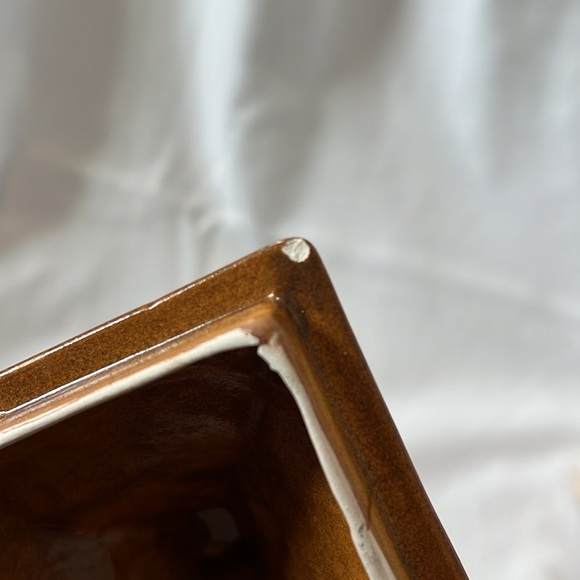 Vintage 1958 Ceramic Urn with Painted Gold Bonsai Trees - Picture 9 of 11